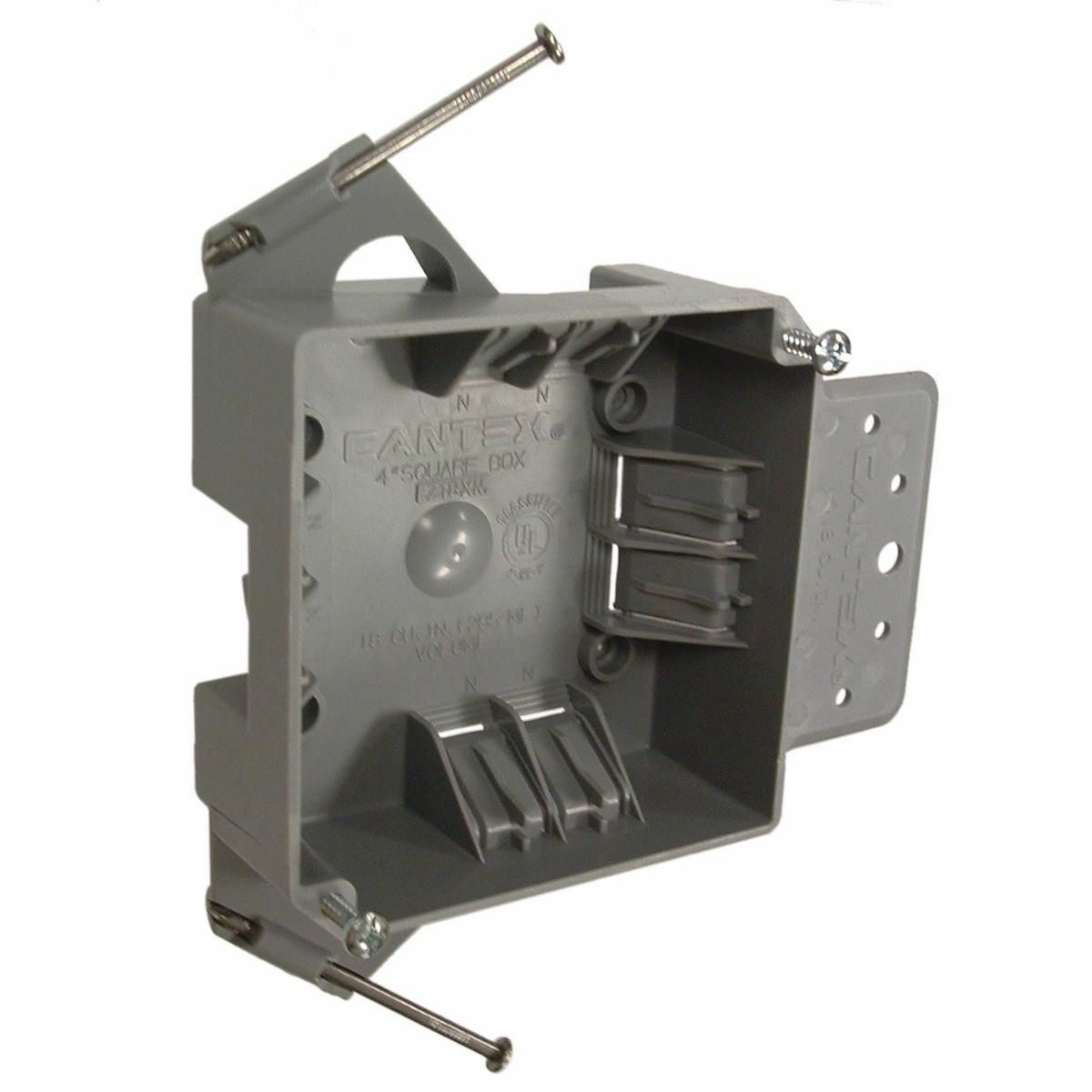 4 In. Square Boxes - For Nonmetallic Sheathed Cable, 1-5/8 In. Deep,18.0Cu. In., Nails