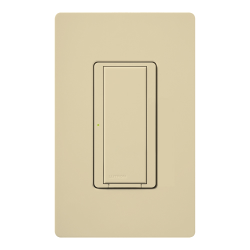 RadioRA 2 two-wire electronic lighting and motor load switch, functions much like standard dimmers and switches, but can be controlled as part of a lighting control system, 1/10 HP in ivory