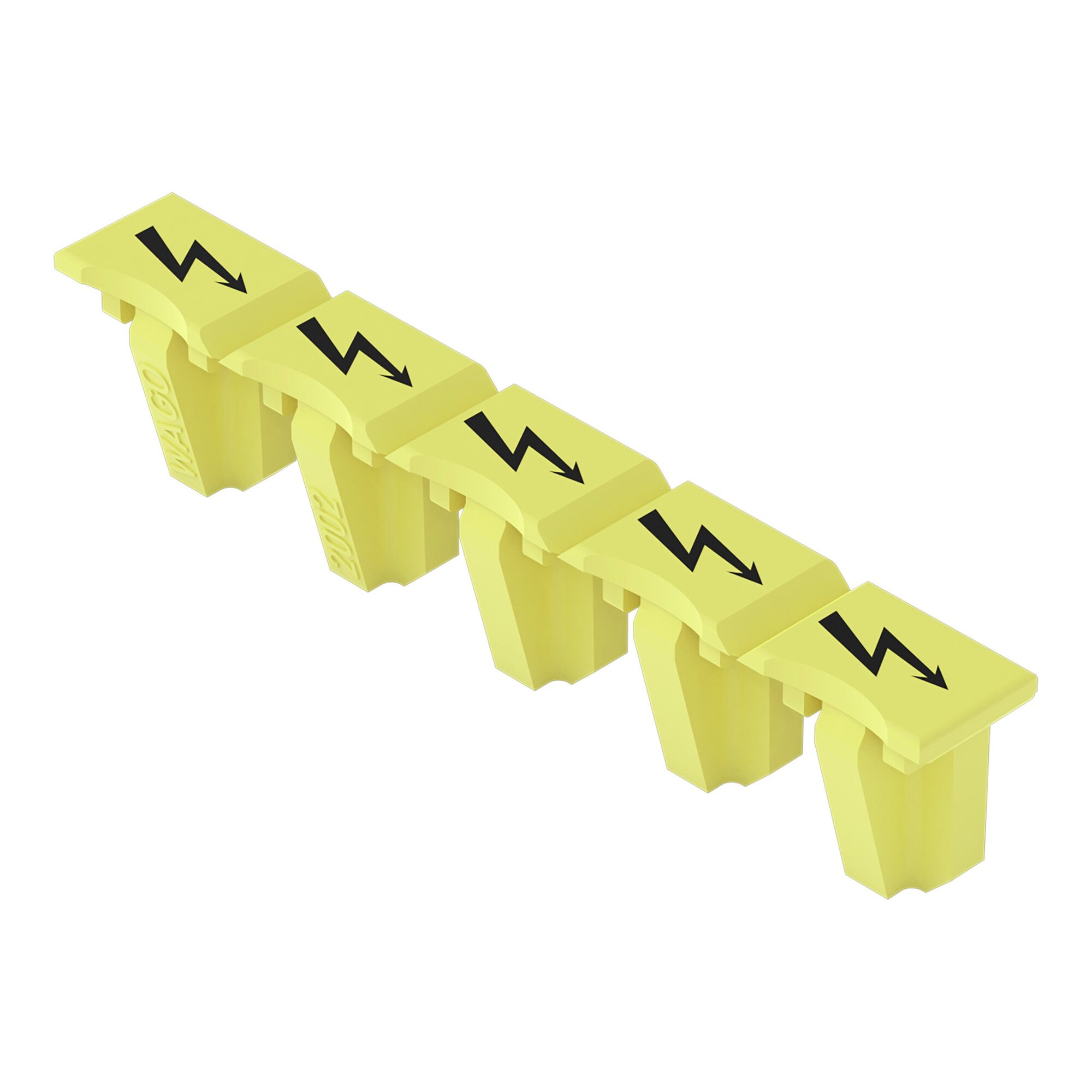 Protective warning marker; for 5 terminal blocks; with high-voltage symbol, black; yellow