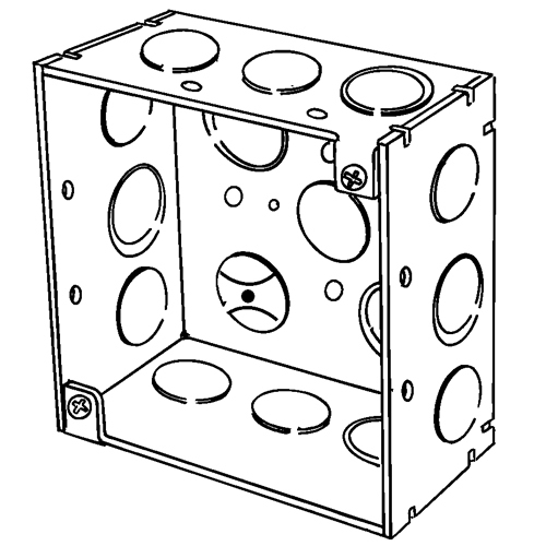Features:With 1/2 IN Conduit Knockout, Grounding Wire, Standard:UL E18095, Number Of Outlet:16, Material:Steel, Size:4 X 4 X 2.125IN, Cubic Capacity:30.3CI