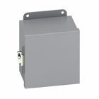 Eaton B-Line series JIC panel enclosure, 16" height, 6" length, 14" width, NEMA 12, Hinged cover, 12CHC enclosure, Small single door, External mounting feet, Carbon steel, Seamless poured in-place gasket