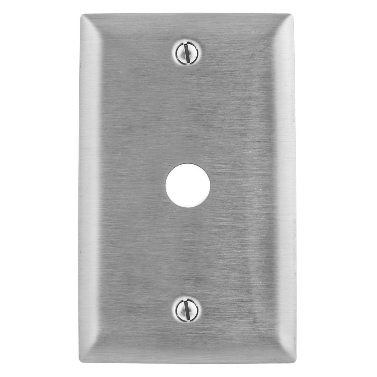 Wallplates and Boxes, Metallic Plates, 1- Gang, 1) .38" Openings, Standard Size, Stainless Steel