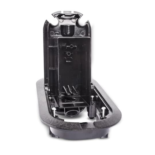 Deck Grommet Pro, Length 9.18 Inches, Width 4.75 Inches, Depth 2.875 Inches, Black, Non-Metallic, Includes Four Arms and #8-32 Screws for Attachment to Deck and 2 Cord Fittings