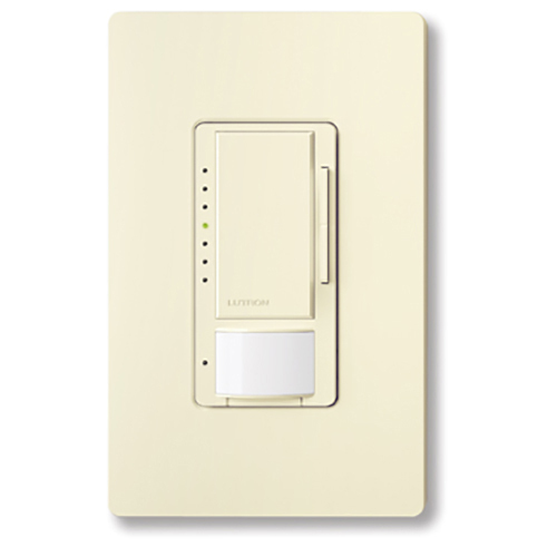 Maestro RF 010 V Occupancy/Vacancy Sensor Dimmer, 434MHZ, 8A, in light almond