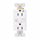 Eaton GFCI receptacle,Weather resistant,Self-test,#14 - 10 AWG,15A,Residential,Commercial,Flush,125 V,GFCI,Back and side wire,White,Brass,Receptacle,Weather resistant,Polycarbonate,5-15R,Two-pole,Three-wire,Two-pole, three-wire, grounding