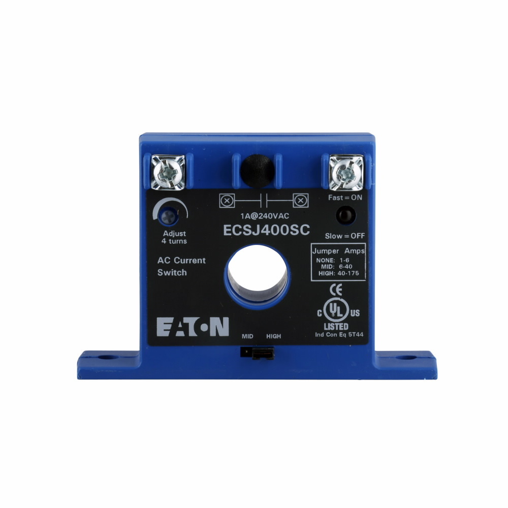 Eaton CurrentWatch Series Current Switch, Current Switch, UL94 V0 Flammability Rated Plastic enclosure, Monitor up to 175A, Switch up to 1A max AC, Isolated Solid State Relay, 1A at 240Vac, Screw Terminals,Normally open, 1 A at 240 Vac