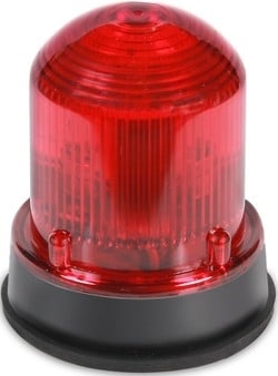 Standard Flashing Beacon, 120 VAC, LED Lamp, 3-1/4 in Dia, Panel Mount, Red Lens