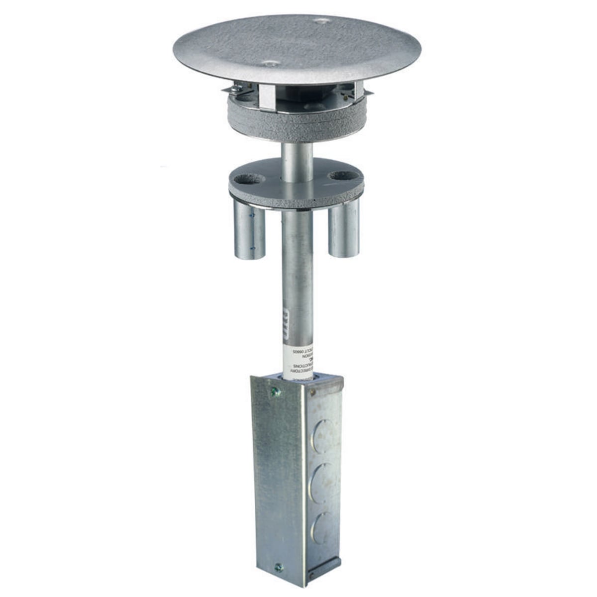 In-Floor Delivery Systems, SystemOne, Fire-Rated Poke-Through, 4" Fitting Only, (1) 3/4" EMT for Power, (2) 3/4" EMTs for Low Voltage, with Junction Box