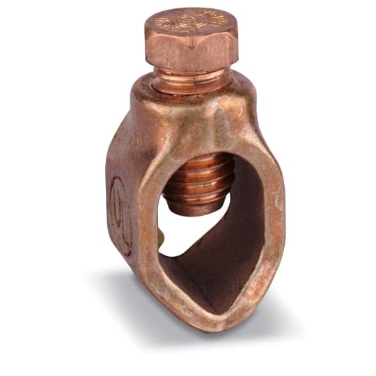 Ground Rod Clamps Type JAB , Rod Size 5/8, Wire Range 8 Sol - 1/0 Str, Hex Head Bolt