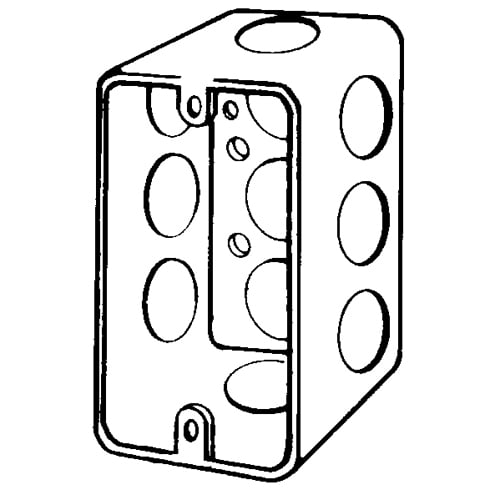 Features:With 1/2 IN Conduit Knockout, Standard:UL E18095, Number Of Outlet:10, Material:Steel, Size:2.375 X 2.25 X 4.125IN, Cubic Capacity:18.3CI
