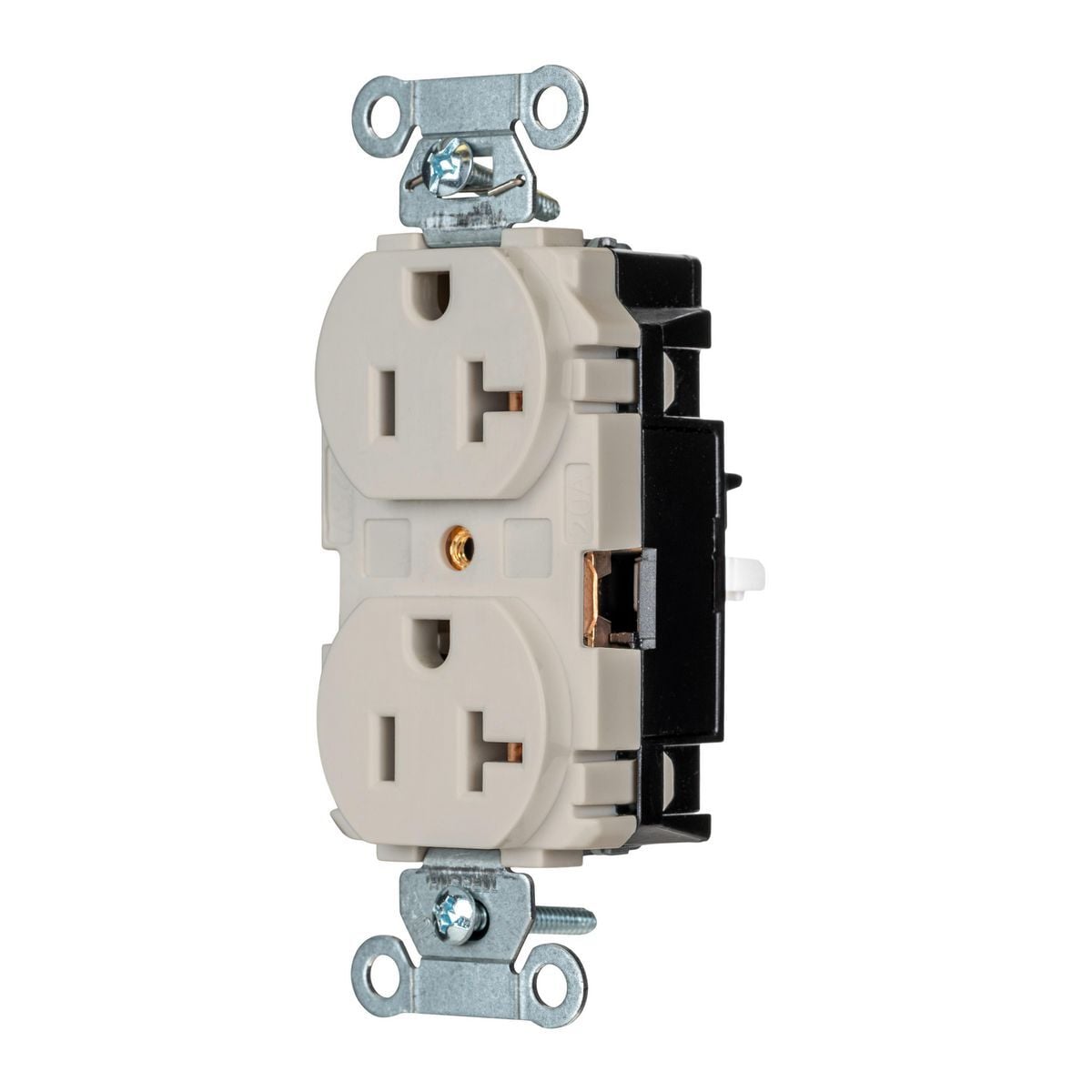 Straight Blade Devices, EdgeConnect, Duplex Receptacle, Commercial Grade, 2-Pole 3-Wire, 20A 125V, 5-20R, Screwless Terminal, Light Almond