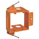Two-Gang Low-Voltage Bracket, Resi-Rings 3/4, 1, 1-1/4, Color Orange, Material Non-Metallic