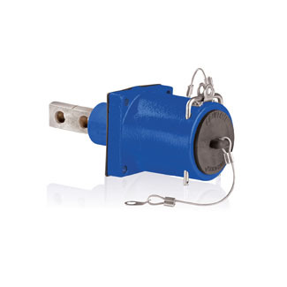 49 Series Rhino-Hide, Single Pole, Female Receptacle, Double Hole Bus Bar, 313MCM-777MCM Cable, 1000-Volt, 1135A, Blue