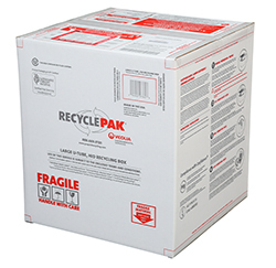 Dimensions: 22x22x24 Capacity: 46 T12 or 81 T8 u-tube lamps, or up to 60 400W HIDs. DO NOT EXCEED the UN rated weight of 54 lbs. Includes: UN rated, DOT approved container, inner corrugated tube, 5.5 mil vapor barrier liner, liner tie, velcro closures, instructions, terms and conditions, proof of purchase, prepaid return shipping with label, recycling and online certificate of acceptance for recycling. Restrictions: CFLs and LEDs NOT ALLOWED in this container. Lower 48 contiguous states only. Not for export.