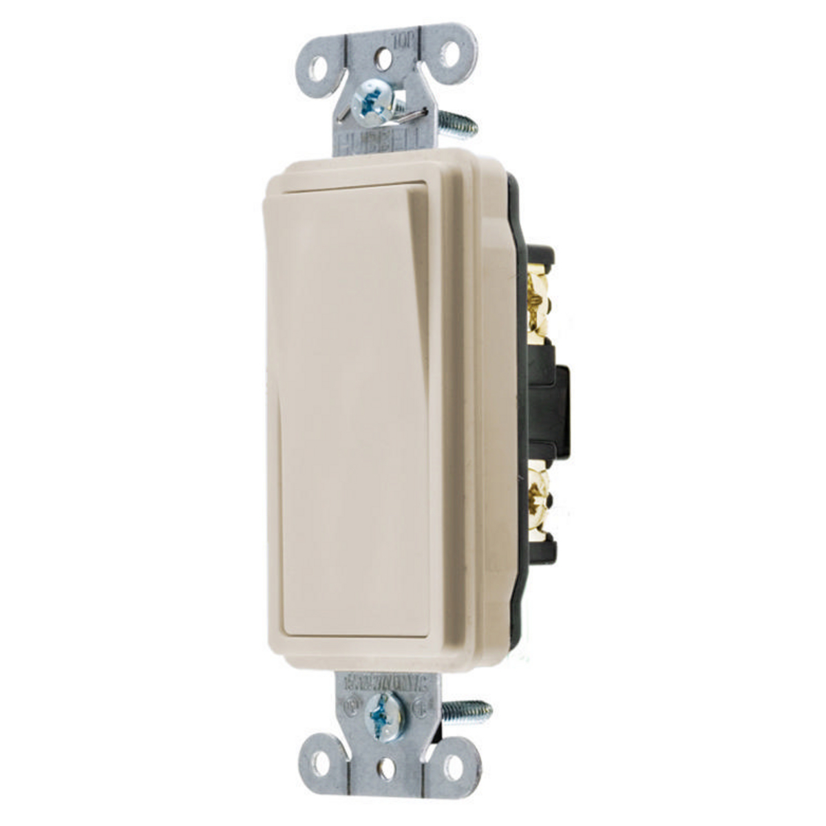 Decorator Switch, Specification Grade, Single-Pole, 15A 120/277V AC, Back and Side Wired