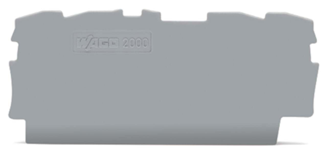 End and intermediate plate; 0.7 mm thick; gray