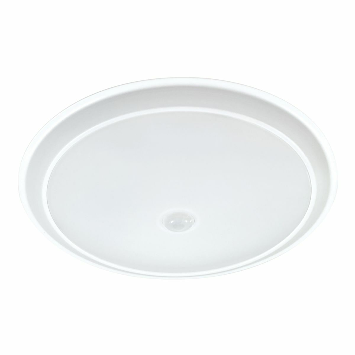 9" motion sensor, LED surface light, 1200 lumens (nominal), 90 CRI minimum, 3000K CCT, 120V 60Hz, LE and TE phase, matte white flange cut 10 percent dimming, Compliant in all states except California