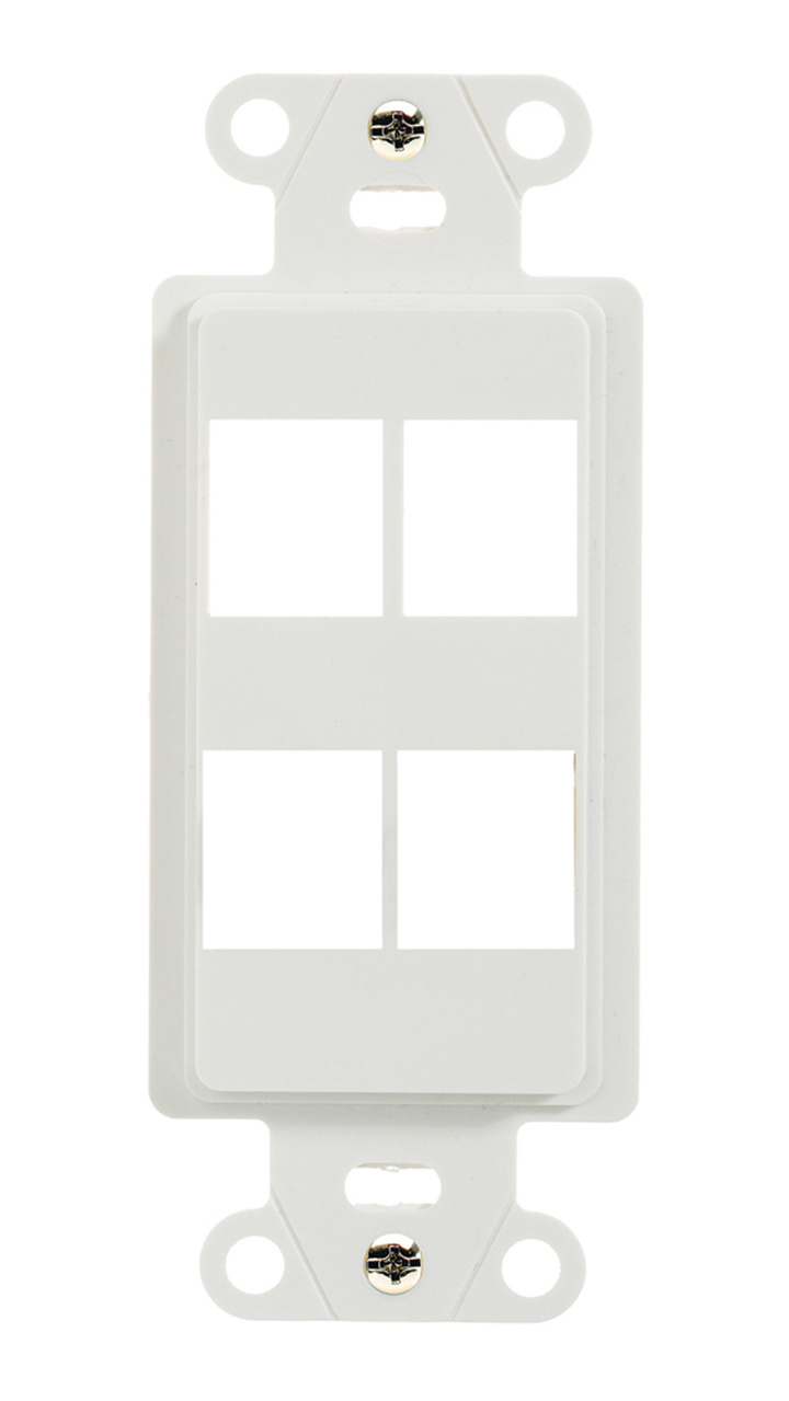 4-Port Decorator Outlet Strap, White
