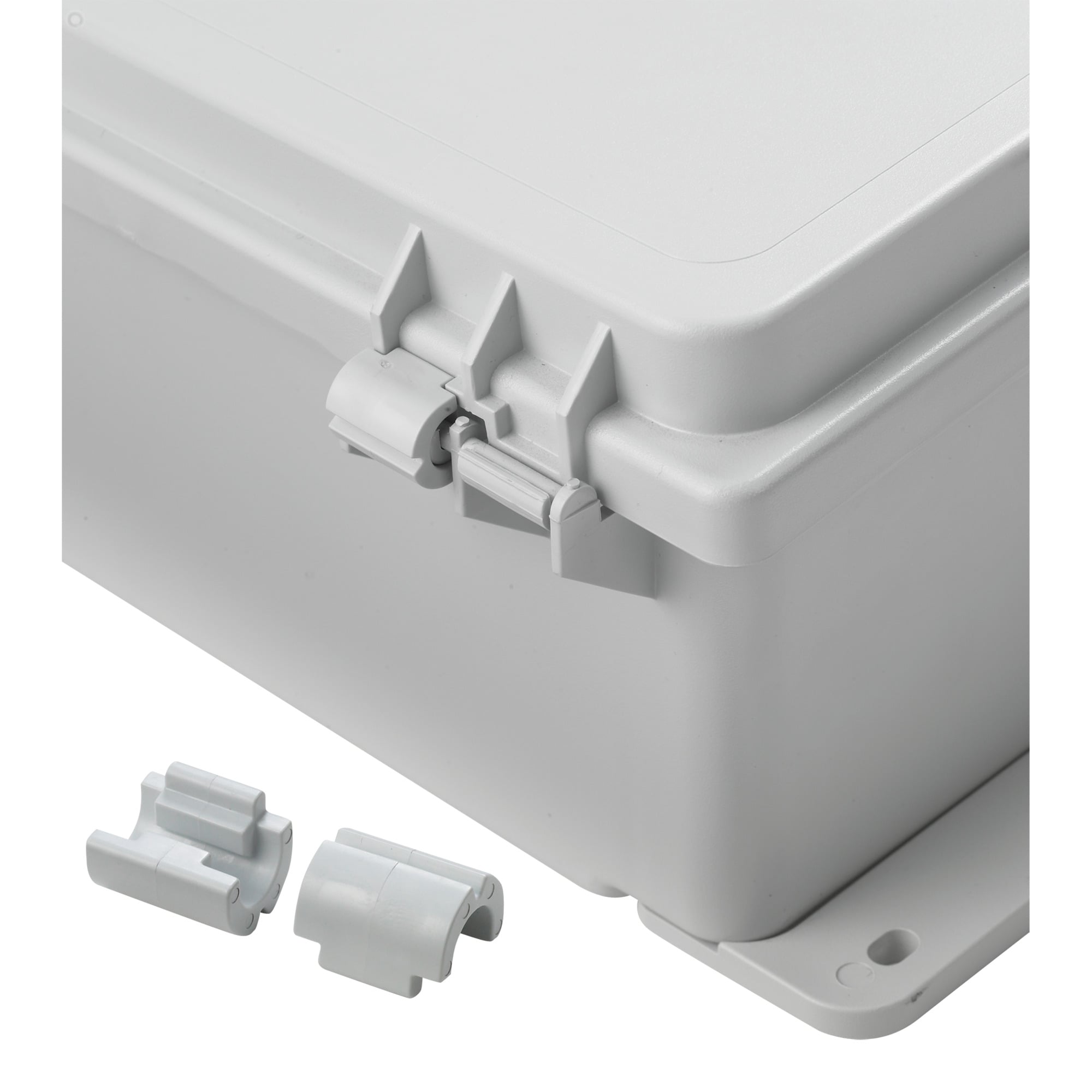 PolyPro Hinge Retainers Lockable, 2.25x2.5x0.5, Light Gray, Polyester