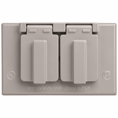 Weatherproof Cover with Self Closing Lids. Broad line of single gang covers for receptacles and power outlets. Baked-on electrostatic, polyester, powder paint for superior scratch and corrosion resistance.