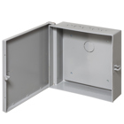 NEMA 3R rated, outdoor rated non-metallic enclosure. The included back plate allows for components to be mounted even after the enclosure is mounted. Gray, 11" x 11" x 3.5".