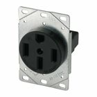 Eaton power device receptacle, Range, #12 - 4 AWG, 50A, Flush, 125/250V, Back, Black, NEMA 14-50R, Three-pole, Four-wire, Three-pole, four-wire, grounding, Screw, Glass-filled nylon, Power, Used with S21