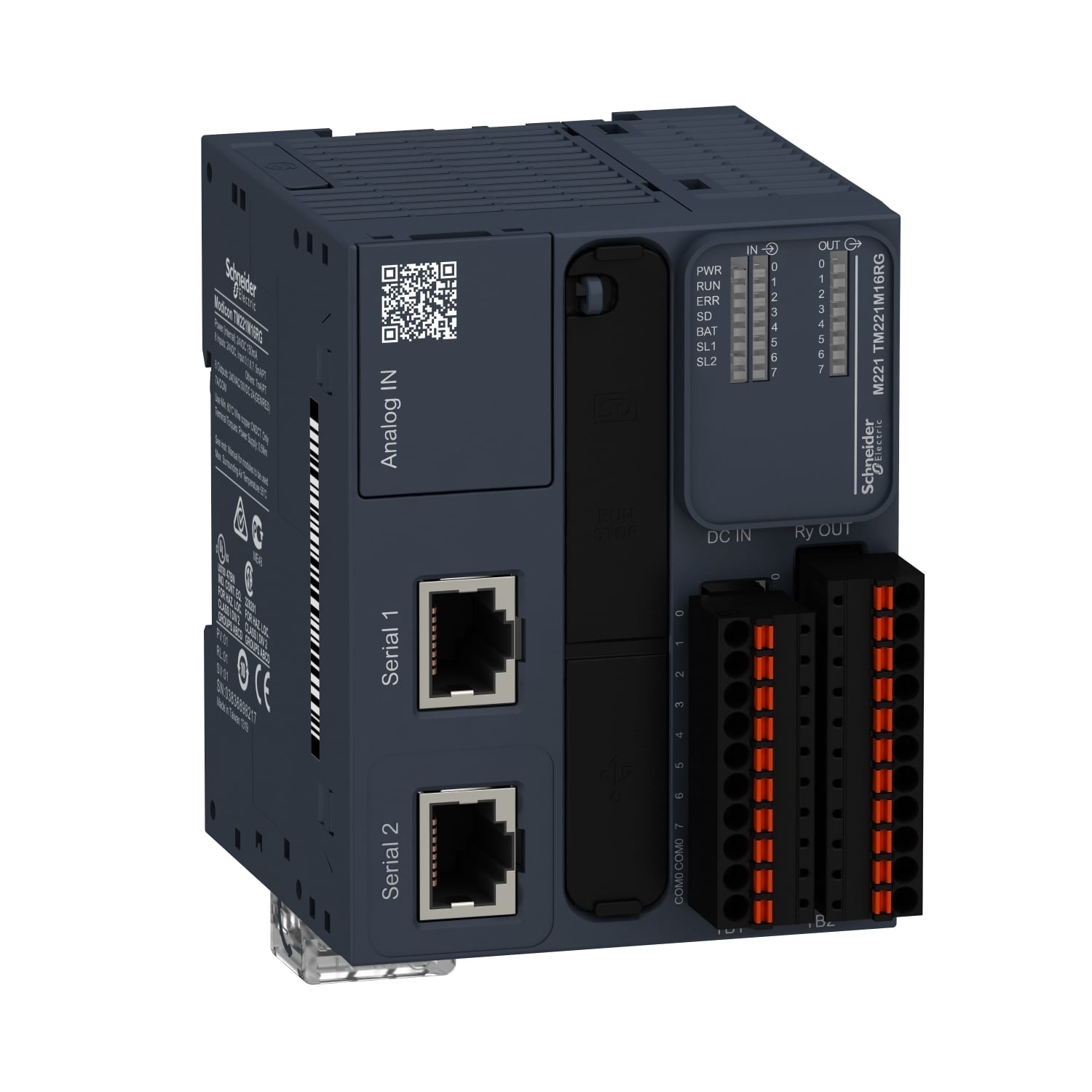 logic controller, Modicon M221, 16 IO, relay, spring