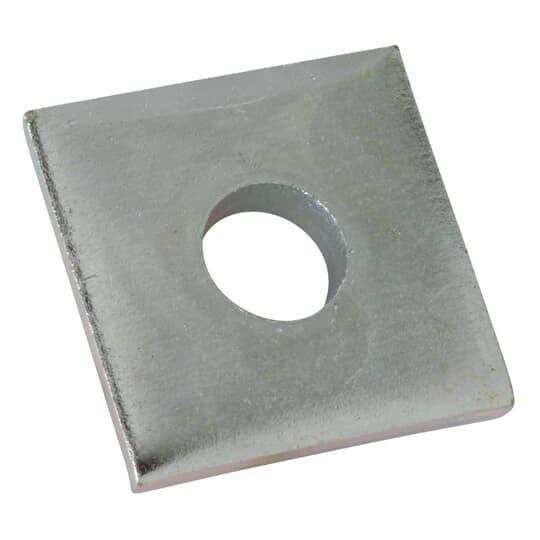 Washer, Square, Size 1-1/2 Inches x 1-1/2 Inches, Bolt Size 3/4 Inch, Thickness 1/4 Inch, Electro-Galvanized Steel