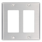 2-Gang Decora/GFCI Device Decora Wallplate, Aluminum, Device Mount, Aluminum