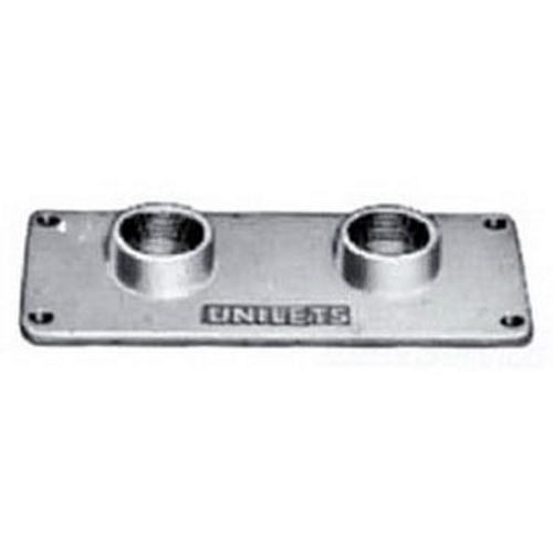 Two Hub Cover; 2 Inch, Malleable Iron, Zinc Electro Plated, Chromate, Epoxy Powder Coated