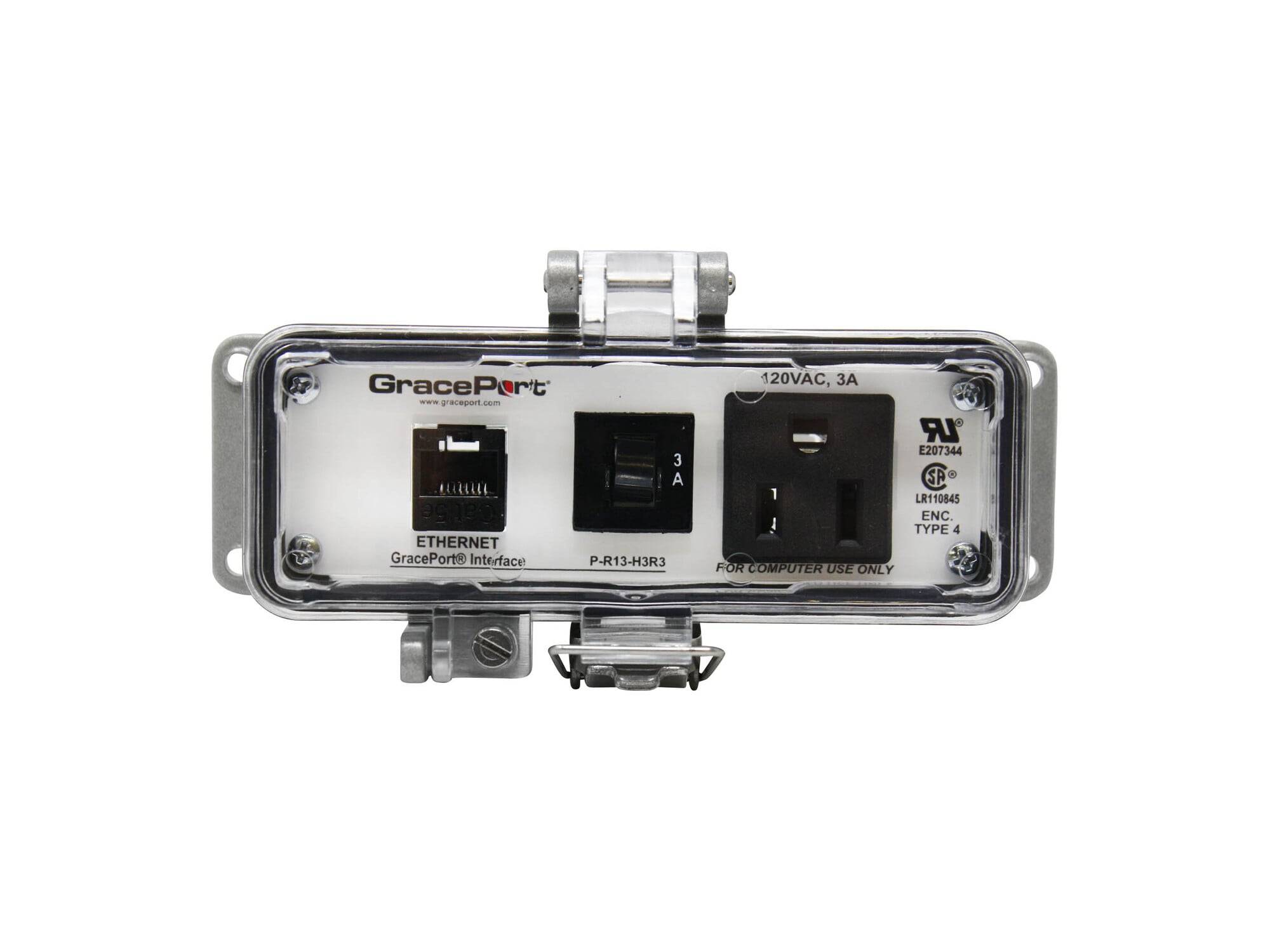 PANEL INTERFACE CONNECTOR WITH RJ45 WITH 10 FT CABLE, PANEL INFERFACE CONNECTOR, UL TYP 4, SIMPLEX OUTLET, 3 AMP CB