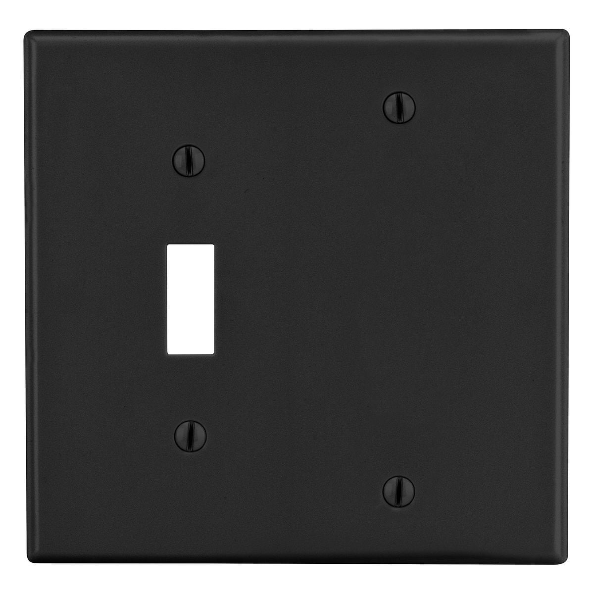 Wallplate, 2-Gang, 1) Toggle 1) Blank, Black