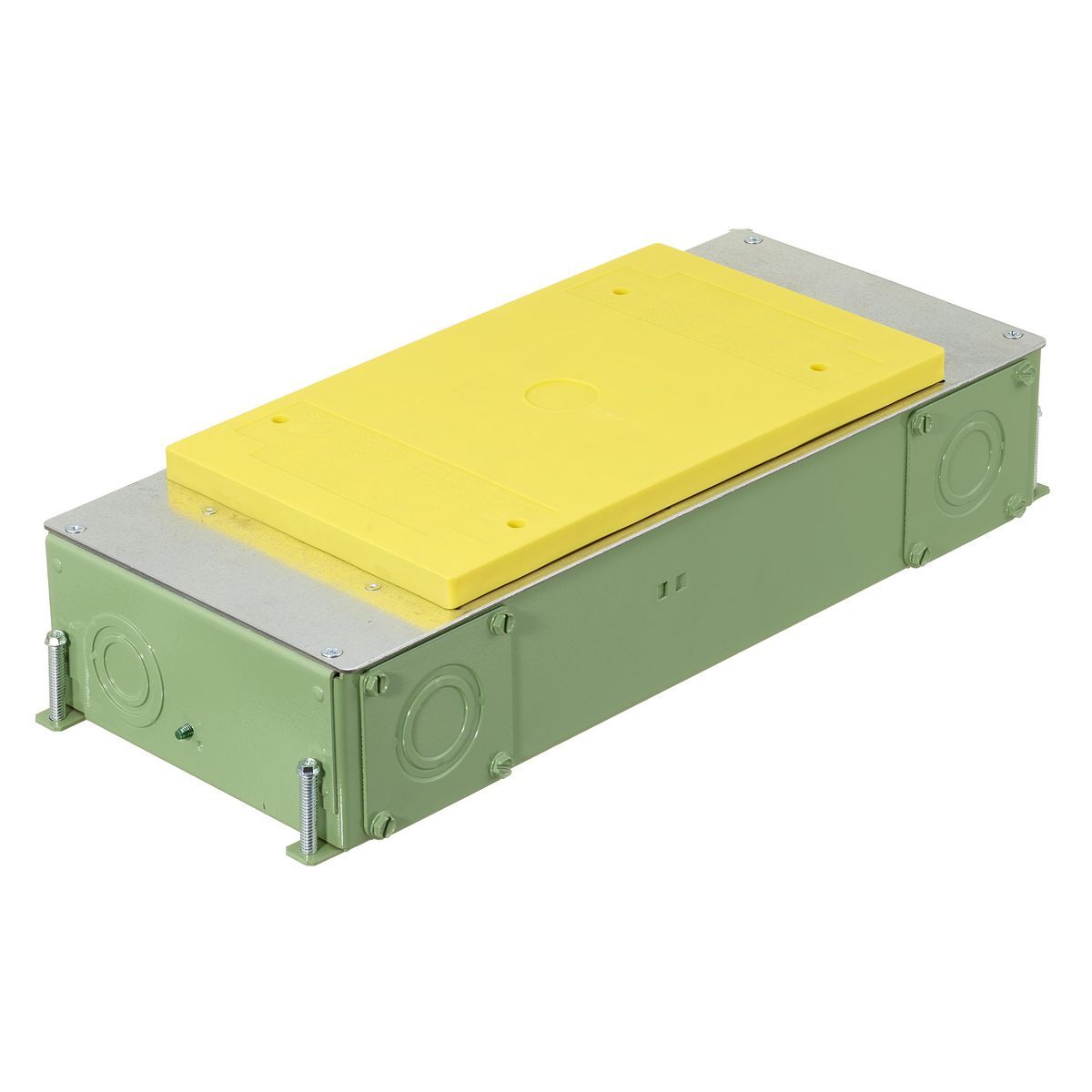 SystemOne ETERNAL Series Concrete Floorboxes, Galvanized Stamped Steel Box, Recessed, 2-Gang CFB E-Series Box for Rectangular Covers, 3.00" Minimum Depth of Pour, Corrosion Resistant Paint