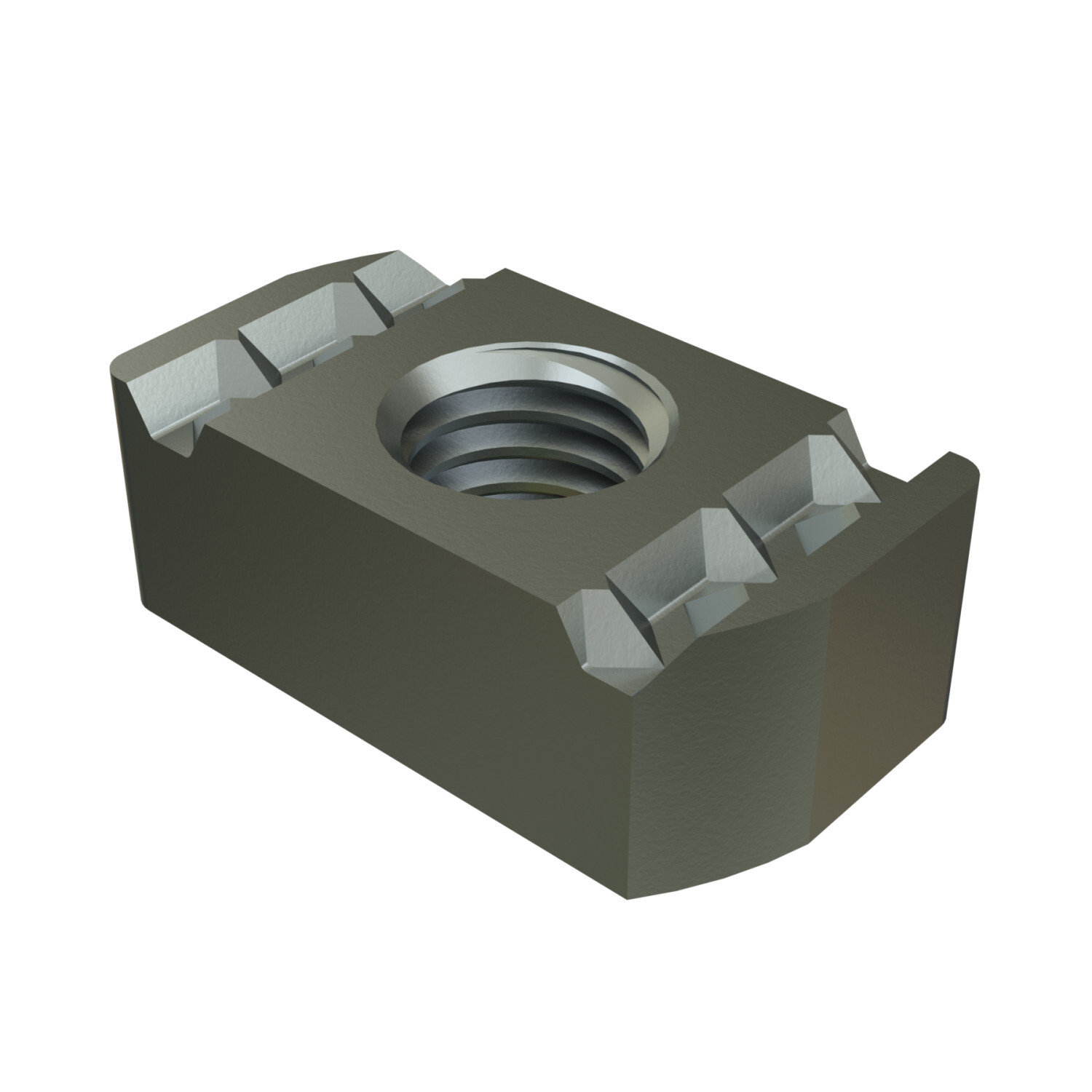 UNISTRUT CHANNEL NUT, #8-32, 3/4"x 1/4"x 1-23/64", NO SPRING, EG