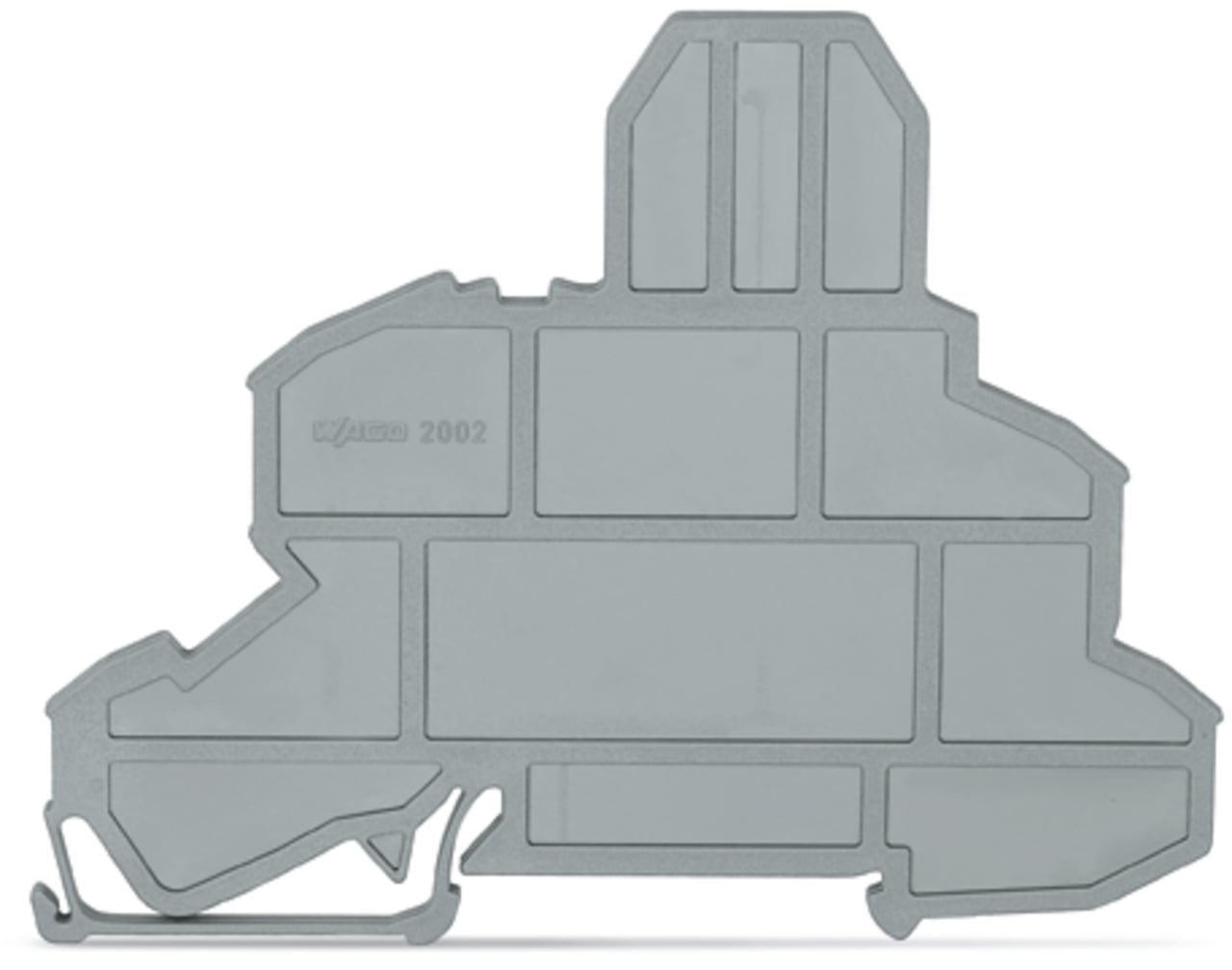End plate for fuse terminal blocks; 2 mm thick; gray