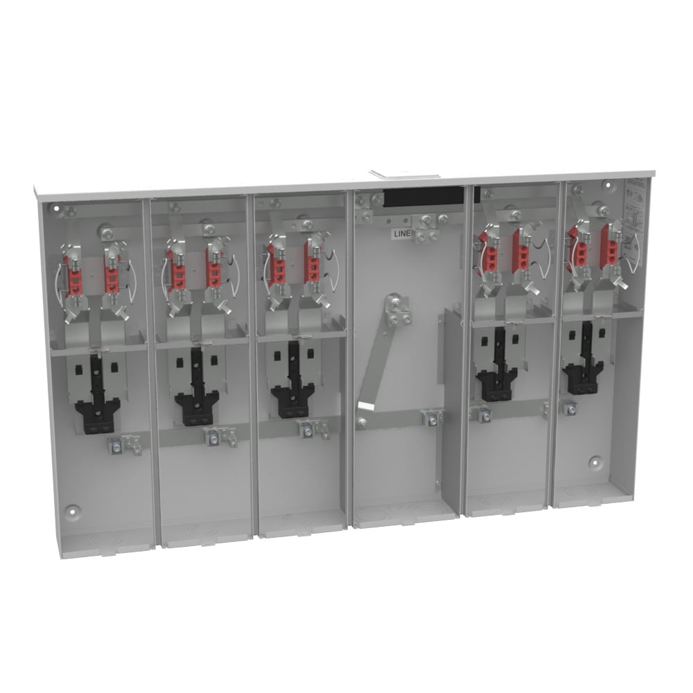 U5885-X-KK-K2-ALT Meter Socket with Main Breaker, 200 Amp, 1 Phase, Ringless, Horn, 4 Term, 5 Position, OH, UG, 240V