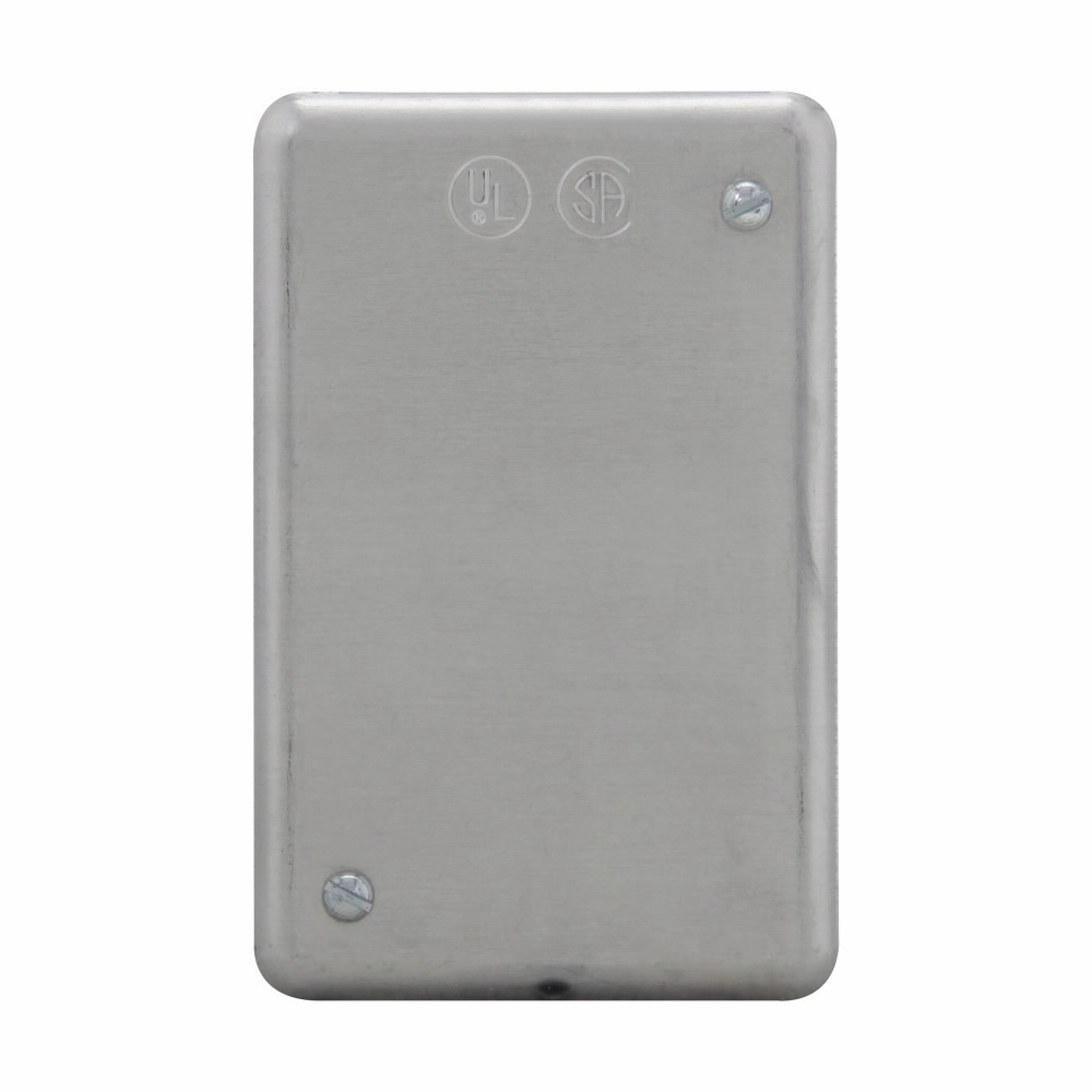 Eaton Crouse-Hinds series DS blank cover, Sheet aluminum, Surface mount, Single-gang, For enclosing splices and taps