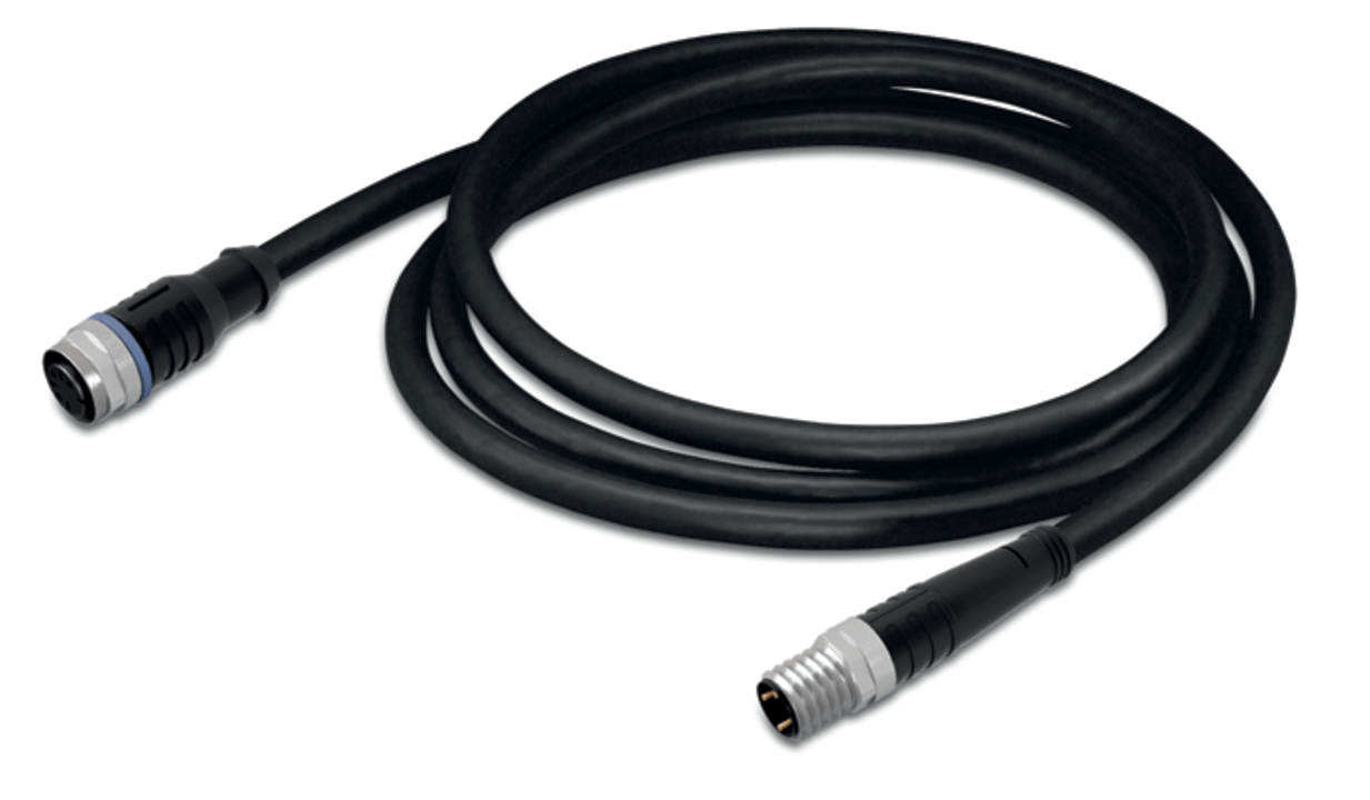 Sensor/Actuator cable; M12A socket; straight; M8 plug; straight; 3-pole; Length: 2 m