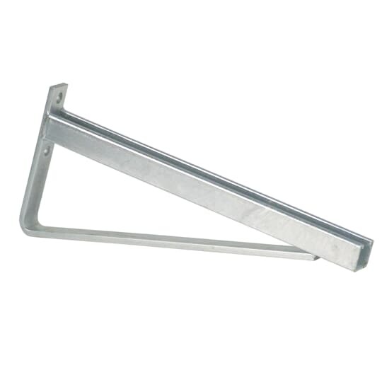 Bracket, Cantilever Channel Support, Bracket Length 11-1/2 Inches, Hole to Hole 3-1/4 Inches, Channel Length 26-1/2 Inches, Design Load 850 Pounds, Hot-Dip Galvanized Steel