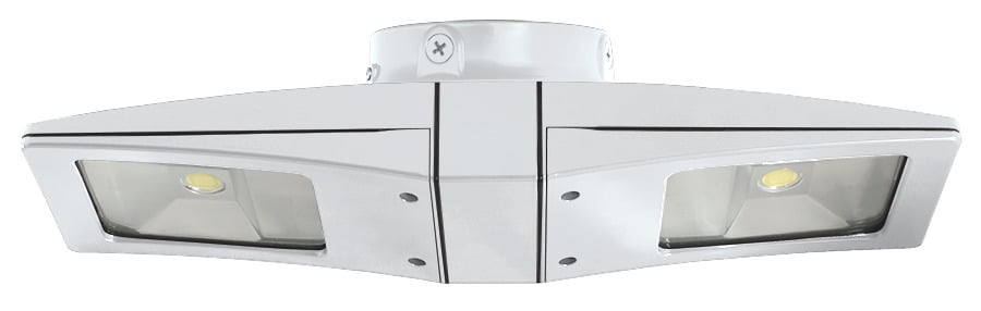 LED Ceiling 2 X 10W, 5000k, LED Back Box 120V Swivel Photocell, White