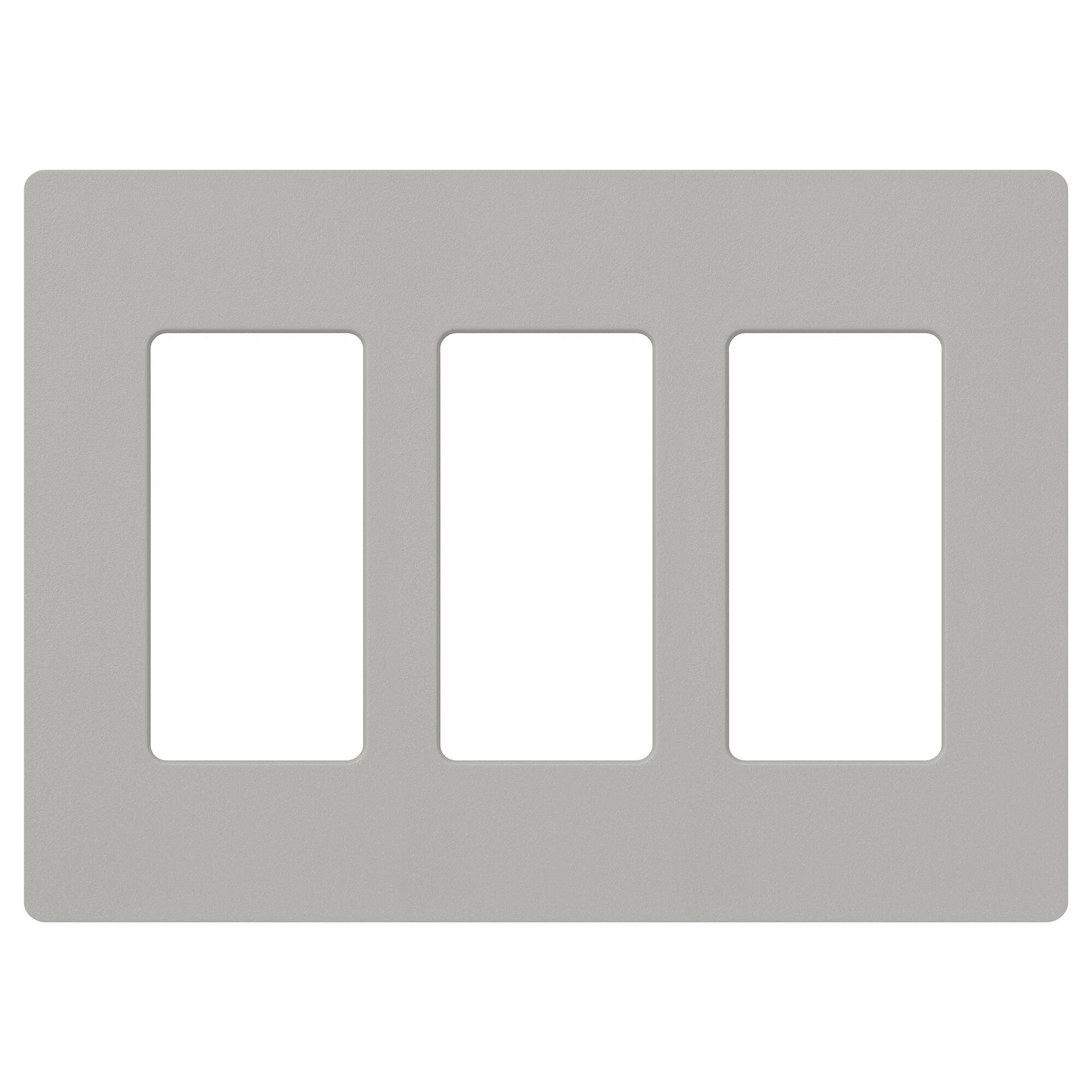 Claro Wallplate, Satin Finish, Three-gang in pebble