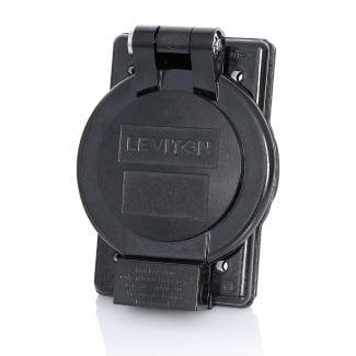 3R Rated Weather Resistant Cover Plate, Industrial Grade, For Use With 3-Wire, 15A Locking, 15A And 20A Straight Blade, Flanged Inlets And Outlets.  Black.