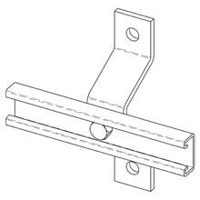 Eaton B-Line series pole bracket, 9.62" H x 8" L x 4.3750" W, Steel, Electro-plated