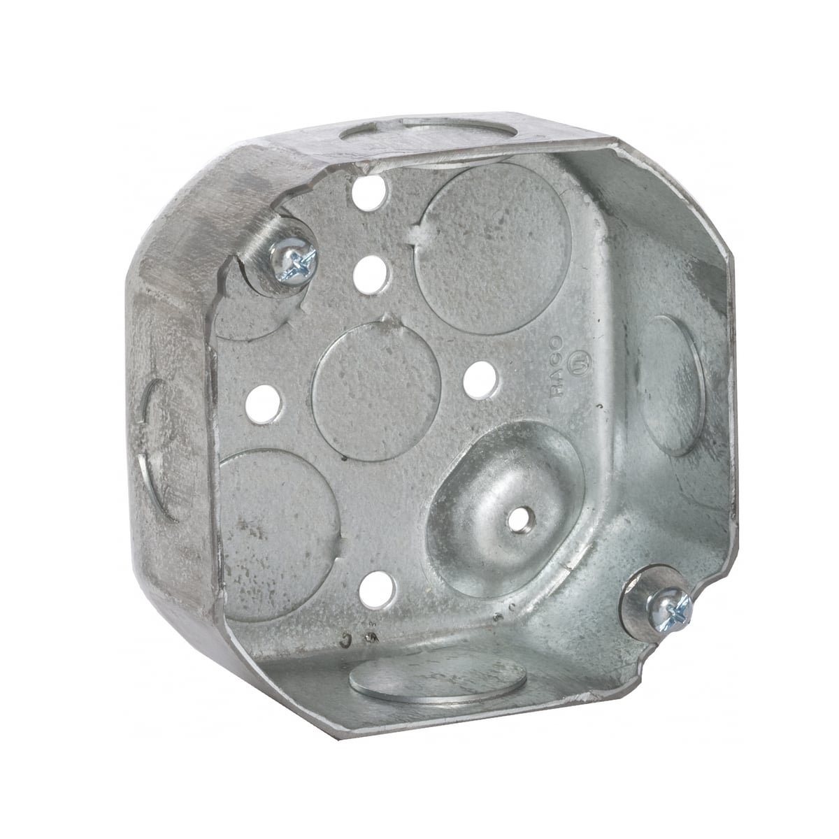 4IN OCTAGON BOX 1-1/2 DEEP (4) 1/2 IN (4) 3/4 IN KO