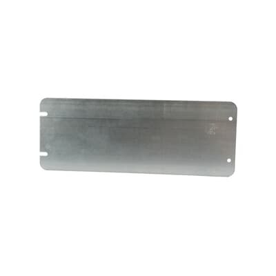 Five Gang Box Cover, 8.5 Cubic Inches, 12-7/16 Inches Long x 4-11/16 Inches Wide, Galvanized Steel, Flat and Blank