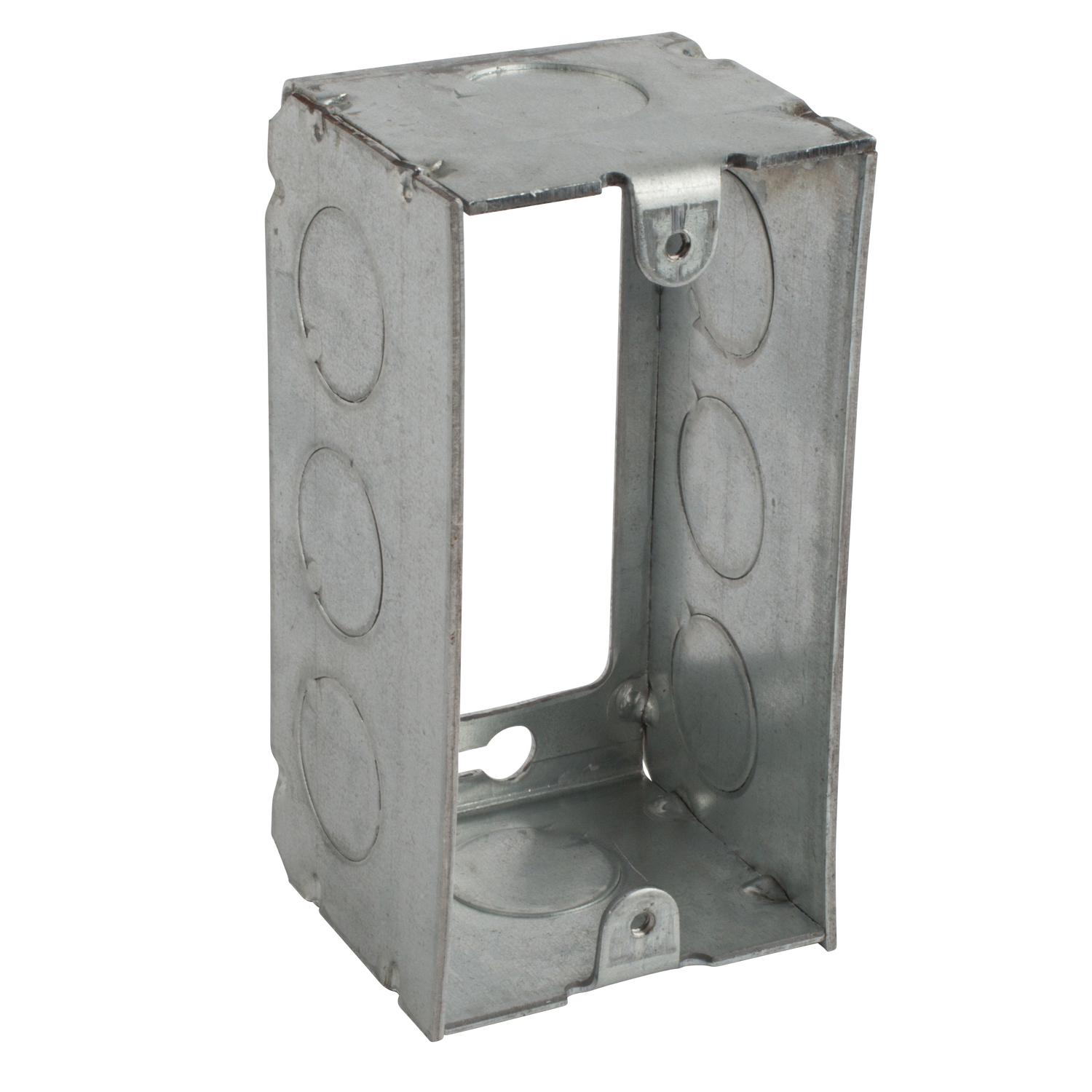 Utility Box Extension Ring, 13.8 Cubic Inches, 4 Inches Long x 2-1/8 Inches Wide x 1-7/8 Inches Deep, 1/2 Inch Knockouts, Welded  Galvanized Steel