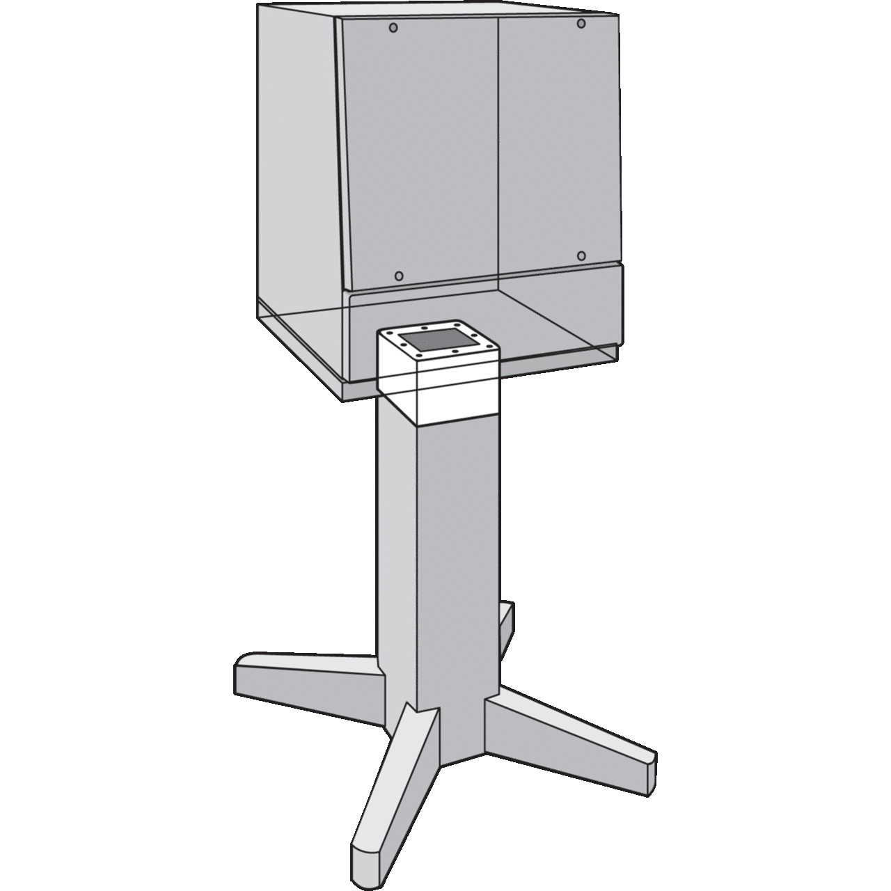 Pedestal Extension, 6.00x8.00x8.00, Brushed, SS304
