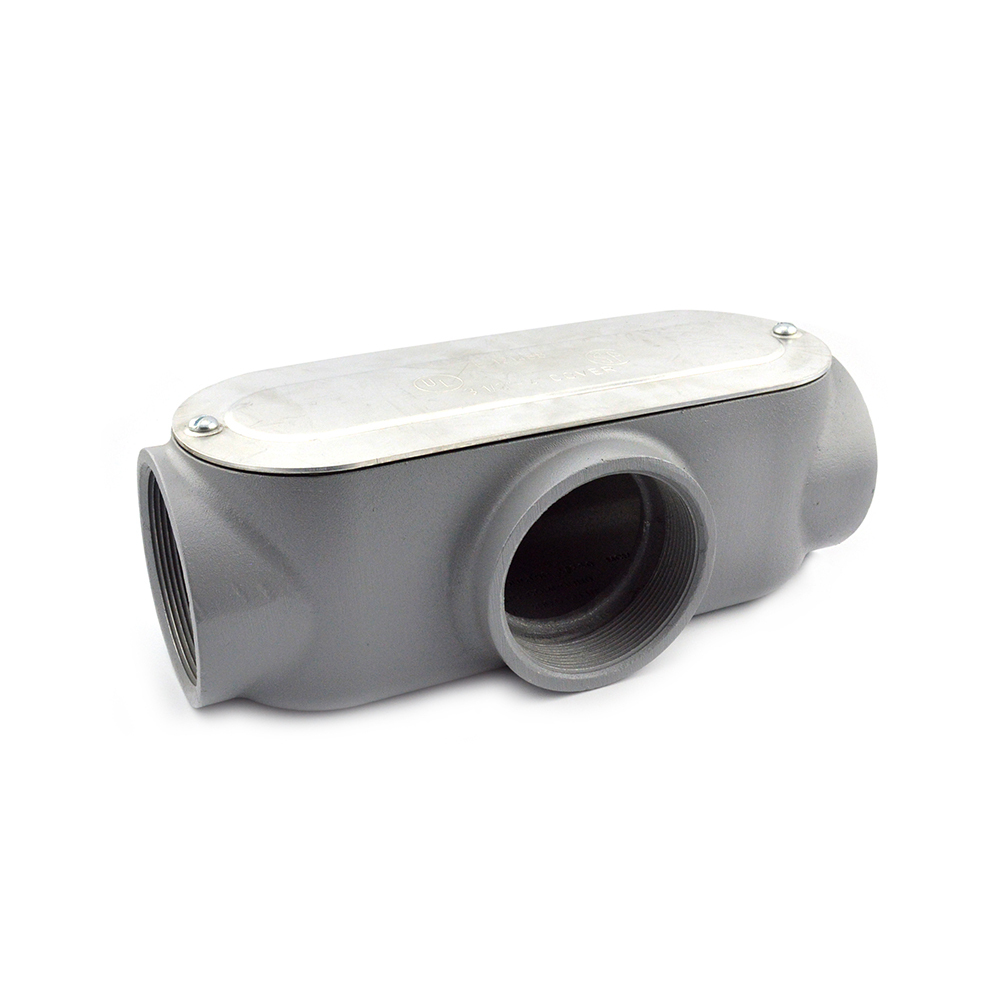 Rigid and IMC Conduit Body, Type T, Aluminum, Cover and Gasket, Size 4 Inch