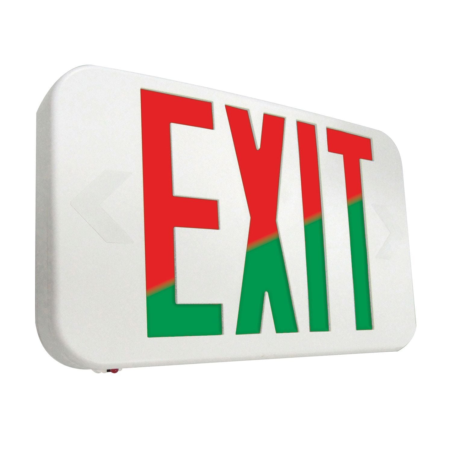 Exit Sign, Nickel Cadmium battery, Universal, Field Selectable Red or Green, White