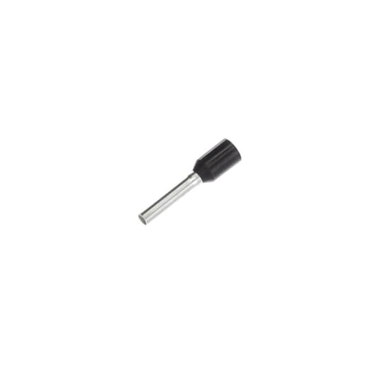 Polypropylene-Insulated Ferrule, Total Length .650 Inches/16.5mm, Pin Length .394 Inches/10mm, Pin Diameter .071 Inches/1.8mm, Base Diameter .134 Inches/3.4mm, Wire Range 16 AWG/1.50mm2, Color Black, Copper, Tin Plated